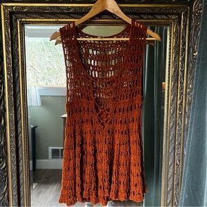 Free People Rust Crochet Tank